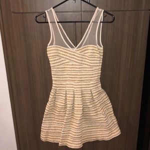 Tweed Gold & white mini dress